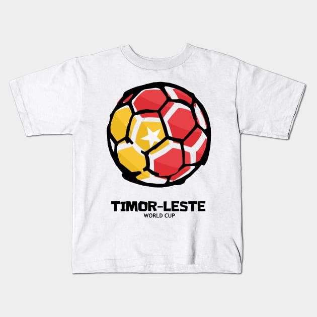 Timor Leste Football Country Flag Kids T-Shirt by KewaleeTee